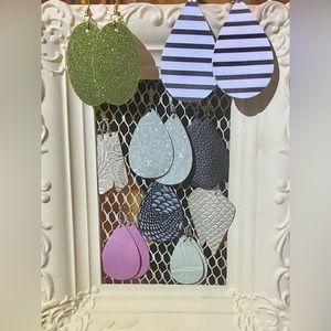 Lot of Nine Sets of Leather Earrings